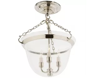 Потолочный светильник Country Semi-Flush Bell Jar Lantern (полированный никель)