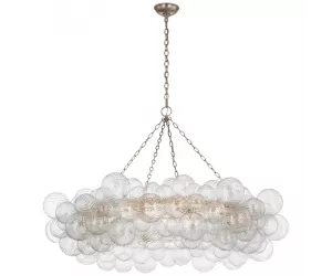 Люстра Talia 54 Ring Chandelier in Burnished Silver Leaf and Clear Swirled Glass JN 5108BSL/CG