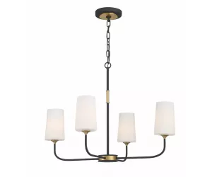 Люстра NILES 4 LIGHT CHANDELIER - BLACK FORGED/MOD