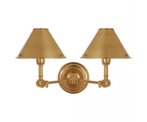 Бра Anette Double Sconce In Natural Brass
