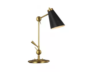 Настольная лампа Signoret Task Table Lamp in Burnished Brass with Matte Black TT1061BBS