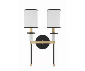 Бра Hatfield 2 Light Black Forged Vibrant GoId WaII Mount