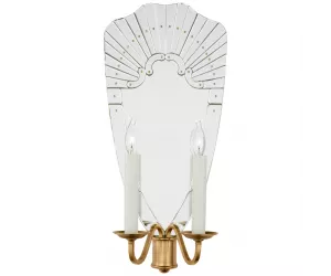 Бра Adelaide Extra Large Double Sconce in Mirror and Natural Brass
